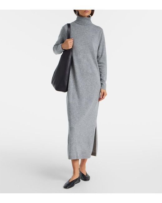 Jardin Des Orangers Gray Wool And Cashmere Sweater Dress