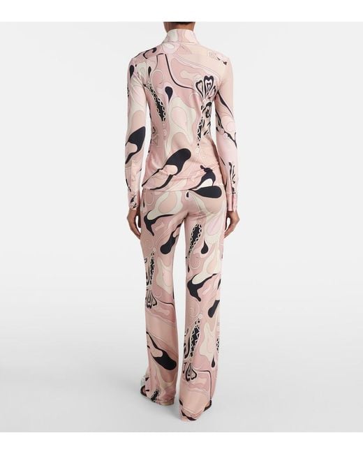 Emilio Pucci Pink Orchidee Print Button-Down Shirt