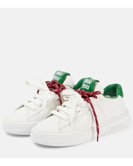 Miu Miu White Leather Sneakers