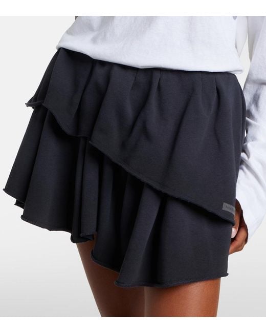 Acne Blue Cotton-Blend Miniskirt