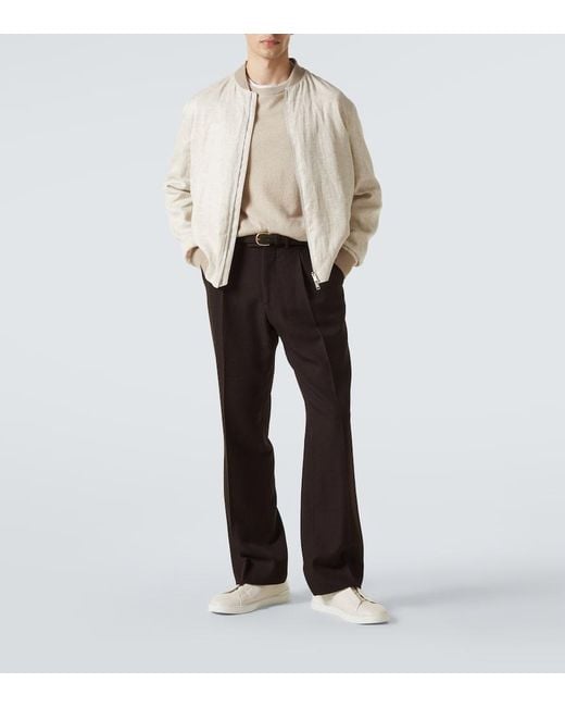 Zegna Natural Linen Bomber Jacket for men