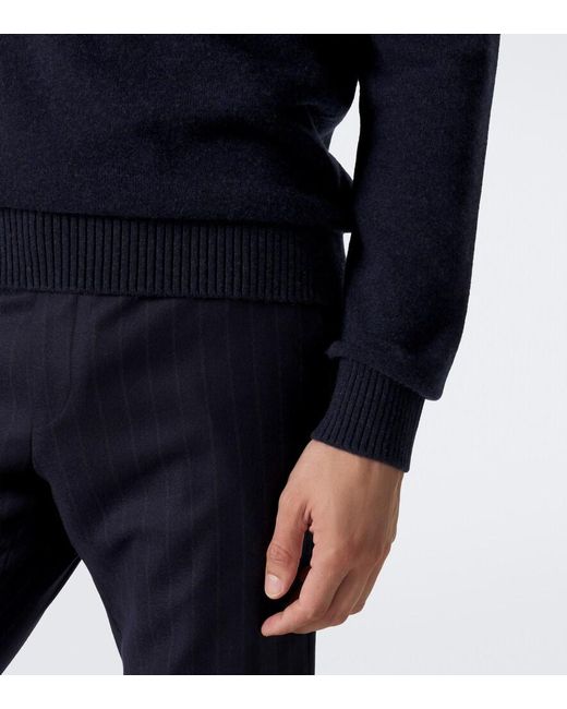 Zegna Blue Wool And Cashmere Sweater for men