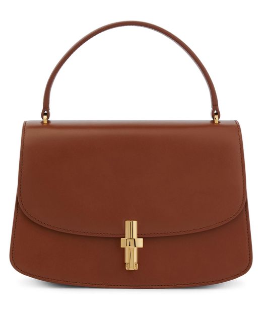 The Row Sofia Leather Tote in Brown | Lyst