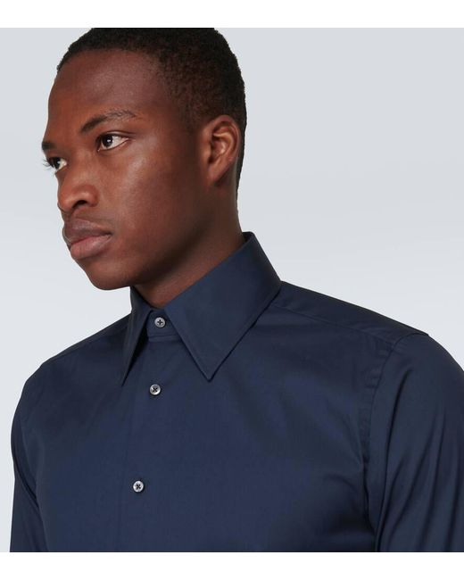 Canali Hemd aus einem Baumwollgemisch in Blue für Herren