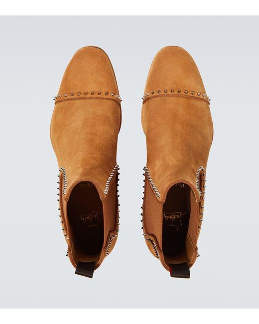 Botines Chelsea Cloo De Ante Christian Louboutin de hombre de color Brown