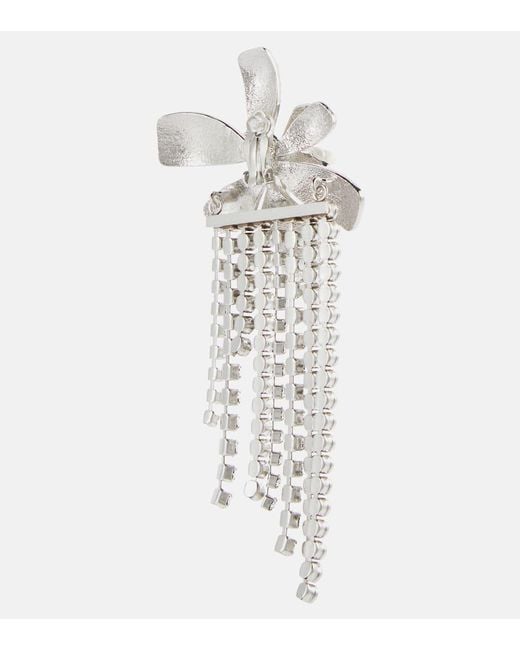 Isabel Marant White Einzelner Clip-Ohrring Mit Kristallen