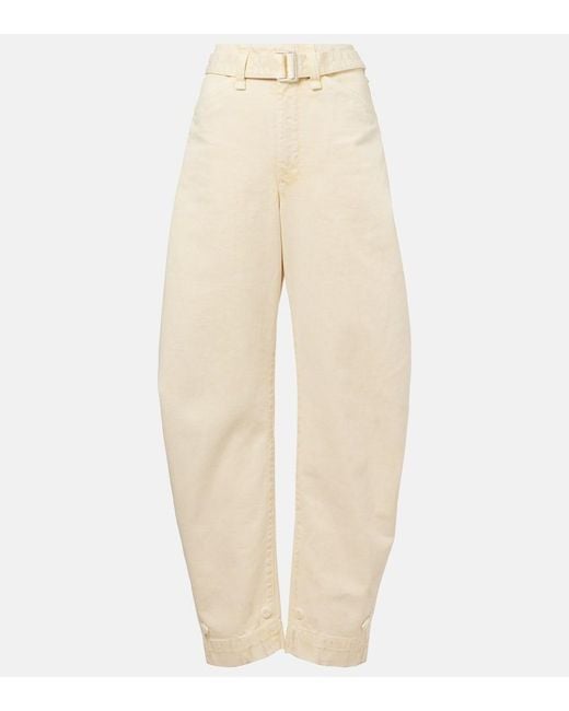Lemaire Natural Belted Barrel-Leg Jeans