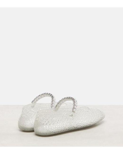 Jimmy Choo White Jelly Embellished Pu Mary Jane Flats