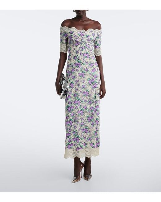 Rabanne White Floral Lace Maxi Dress