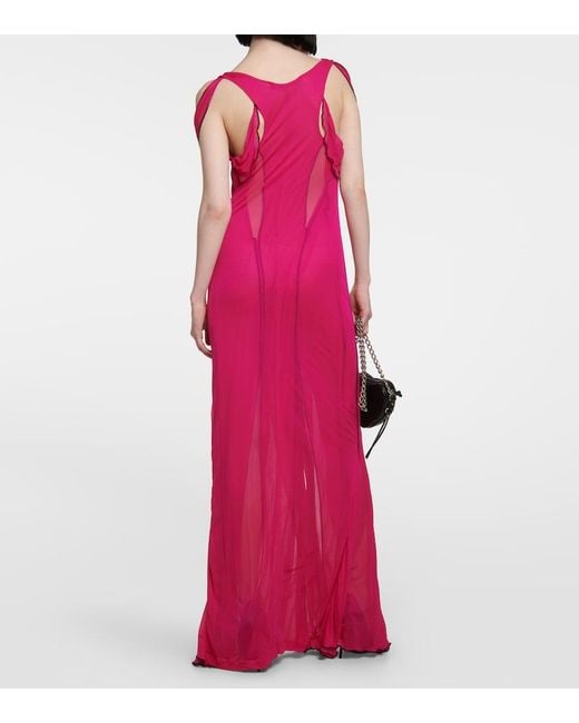 Y. Project Pink Chiffon Maxi Dress