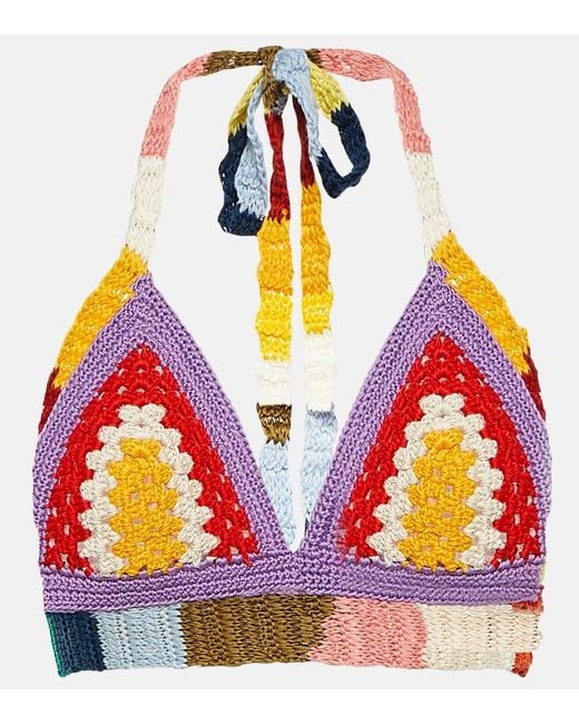 Marni Red X No Vacancy Inn Knit Crop Top