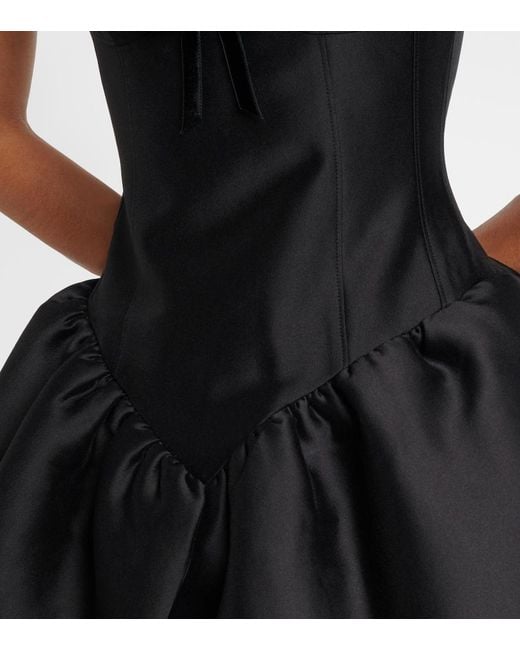 ShuShu/Tong Black Bow-Detail Midi Dress