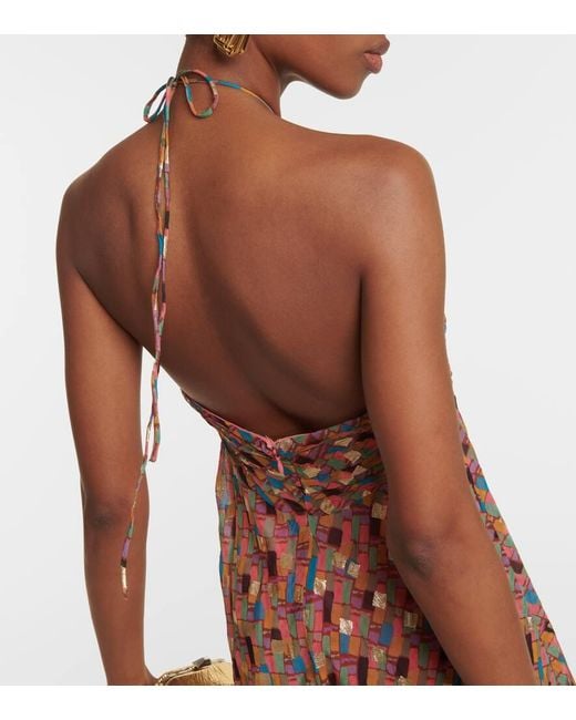 Rixo Brown Maxikleid Samira Aus Georgette