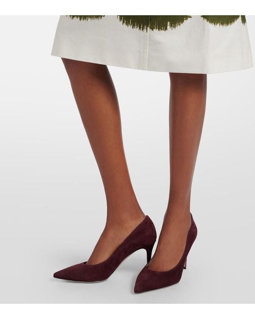 Gianvito Rossi Purple Gianvito 85 Suede Pumps
