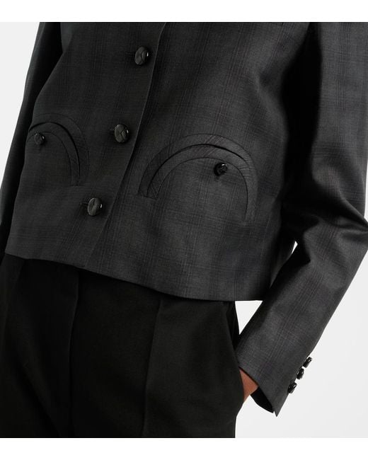 Blazé Milano Black Shamo Checked Virgin Wool Jacket