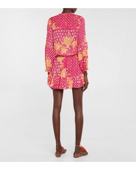 Poupette Red Ilona Printed Minidress