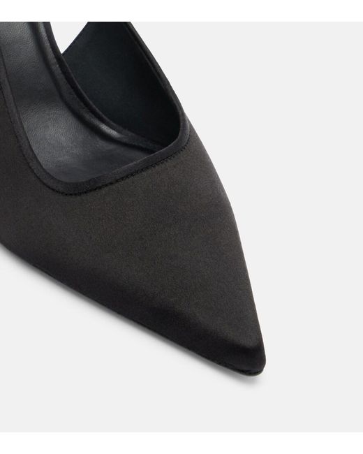 Max Mara Black Satin Slingback Pumps