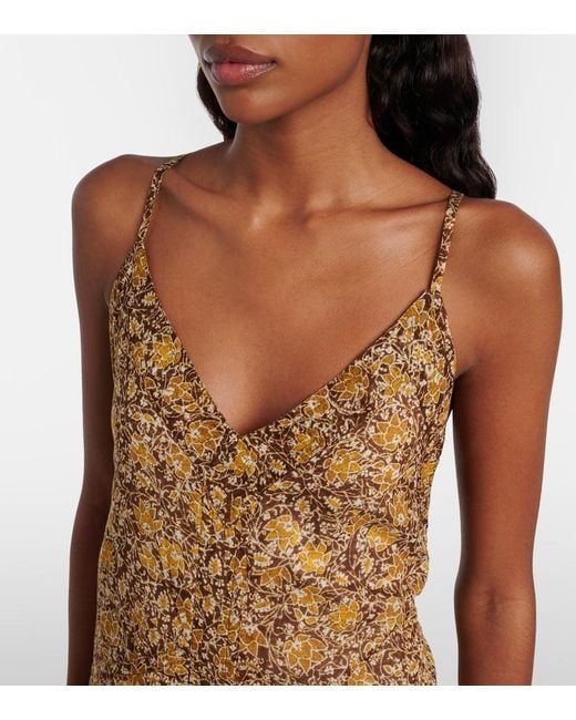Isabel Marant Brown Danielle Floral Cotton Voile Minidress