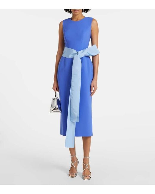 Carolina Herrera Blue Crepe Cocktail Dress