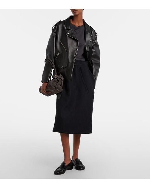 Prada Black Leather Biker Jacket