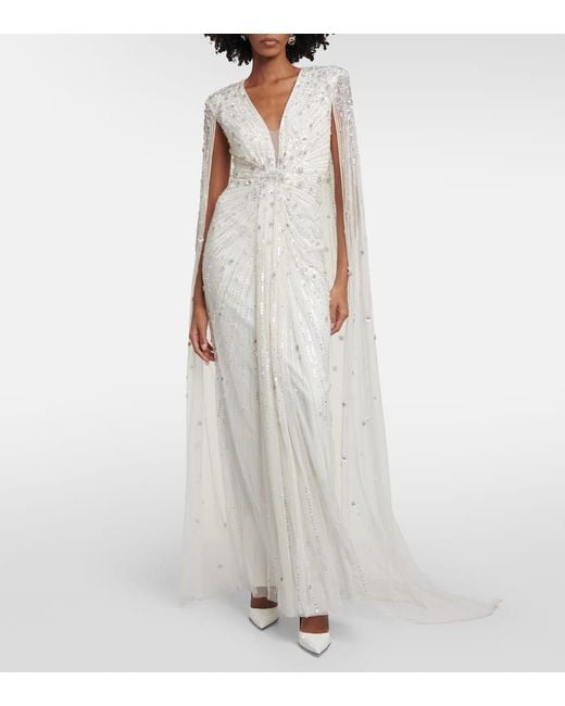 Jenny Packham White Bridal Verzierte Robe Sweet Wonder