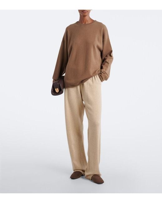 Extreme Cashmere Natural N°479 Runaway Cashmere-Blend Straight Pants