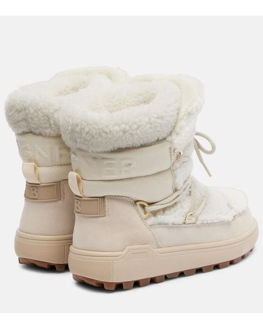 Bogner White Chamonix Snow Boots With Spikes