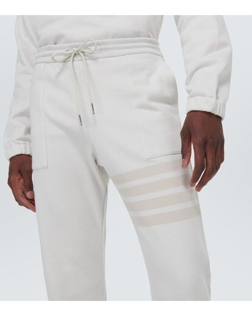 Thom Browne Gray 4-Bar Cotton Sweatpants for men