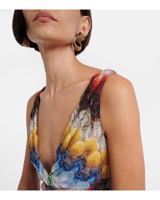 Missoni Multicolor Gathered Lame Top