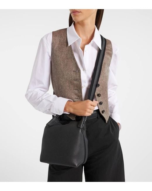 Loro Piana Black Bucket Bag Bale Small Aus Leder