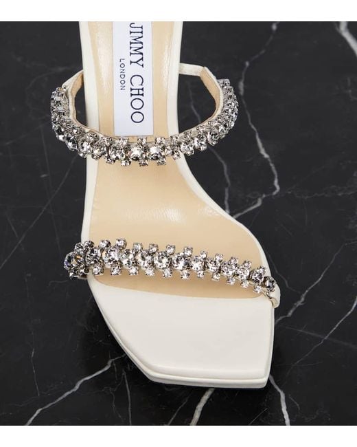 Jimmy Choo Metallic Bing 105 Crystal-embellished Sandals