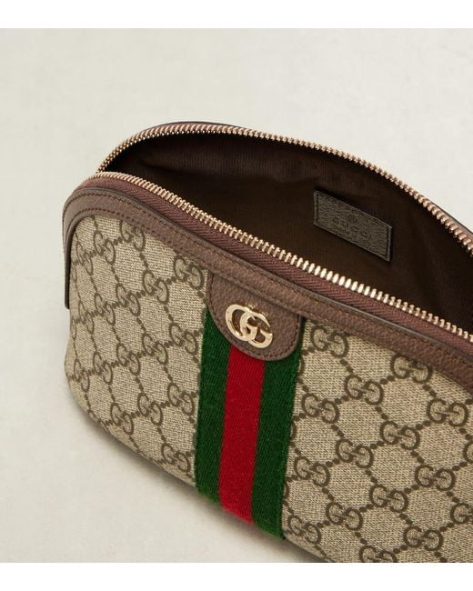 Gucci Green Ophidia Small Leather-Trimmed Makeup Bag