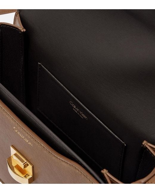 Calvin Klein Brown Tilla Small Leather Shoulder Bag