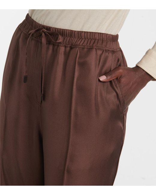 Tom Ford Brown Weite Hose Aus Seiden-Twill