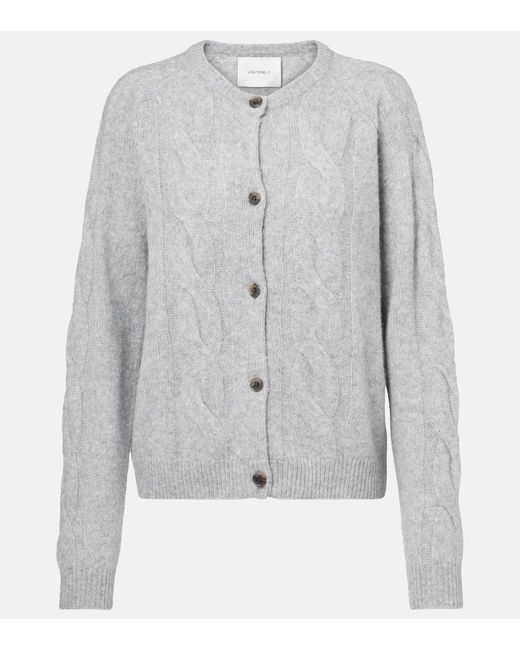 Lisa Yang Gray Gwyneth Cable-Knit Cardigan