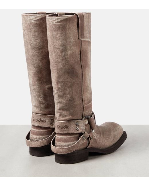 Acne Brown Balius 35 Printed Knee-high Boots