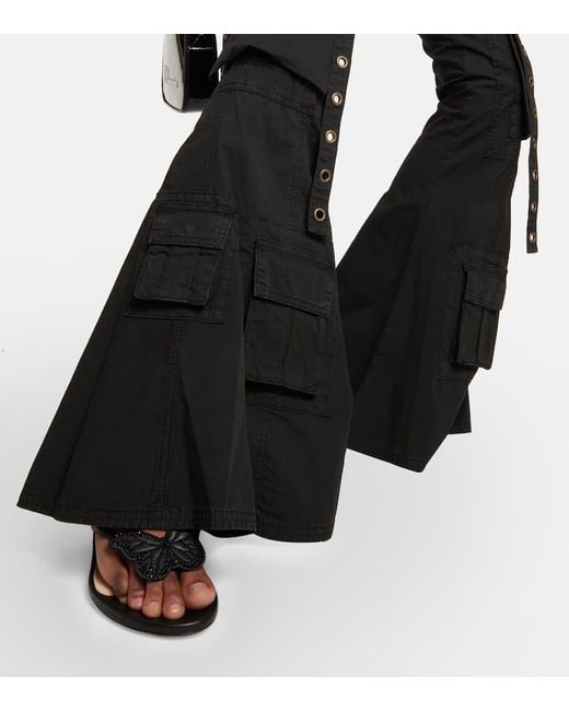 Blumarine Black Embellished Low-Rise Flared Jeans