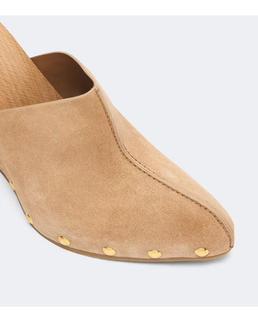 Balmain Natural Suede Wedge Clogs