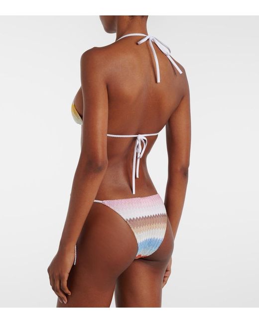 Missoni White Chevron Lame Bikini