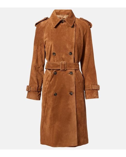 Nili Lotan Brown Renea Suede Trench Coat