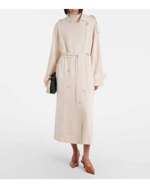Jardin Des Orangers Natural Wool And Cashmere Trench Coat