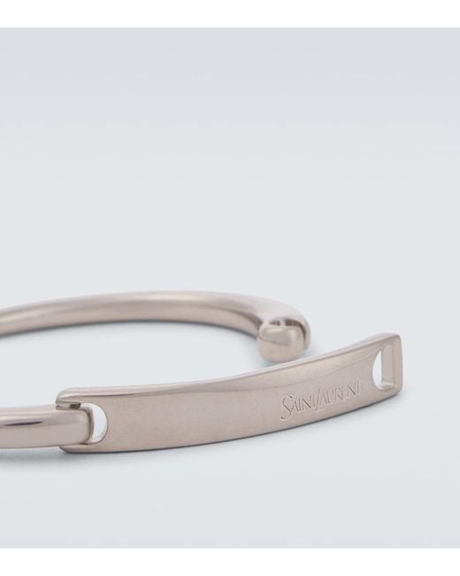 Saint Laurent White Cuff Bracelet for men