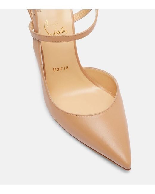 Christian Louboutin Brown Jenlove 100 Leather D'Orsay Pumps