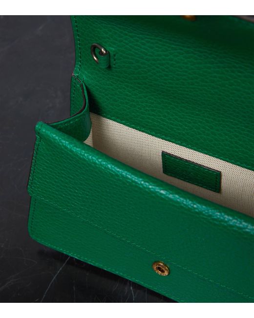 Gucci Green Dionysus Mini Embellished Textured-leather Tote