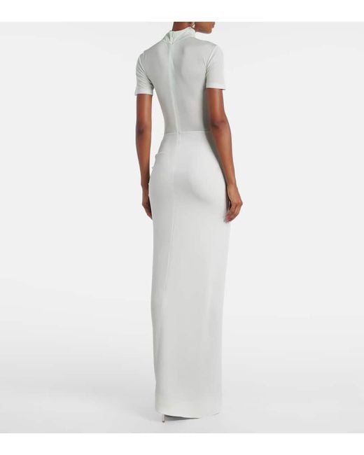 Christopher Esber White Fusion Ruched Gown