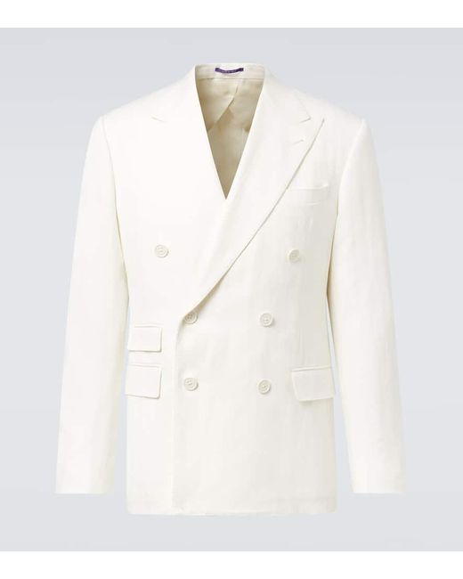 Ralph Lauren White Kent Cotton And Linen Suit Jacket for men