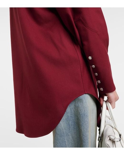 Camicia reversibile in gabardine di lana di Maison Margiela in Red