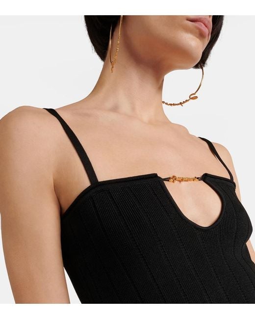 Jacquemus Black Bodycon Midi Dress La Robe Sierra