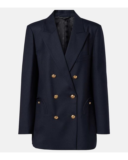 Blazé Milano Blue Alcanara Everynight Double-Breasted Virgin Wool Blazer