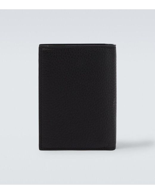 Saint Laurent Black Tiny Cassandre Leather Wallet for men